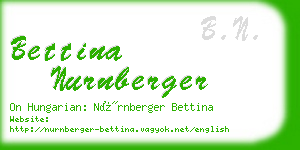 bettina nurnberger business card